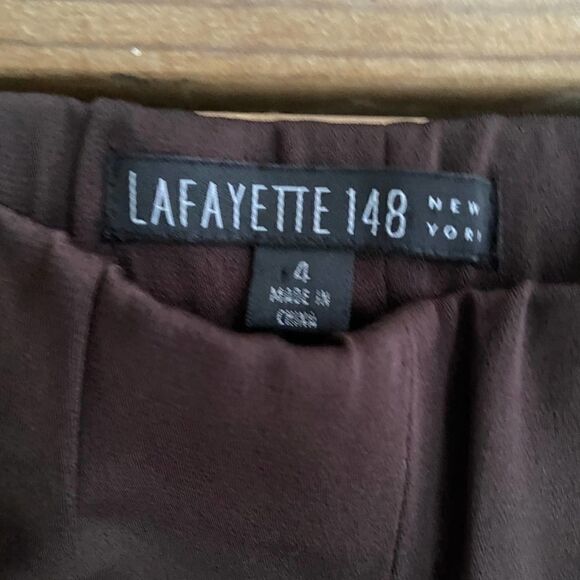 Lafayette 148 Brown Wide Leg Satin Dress Pants Size 4 - Picture 3 of 3